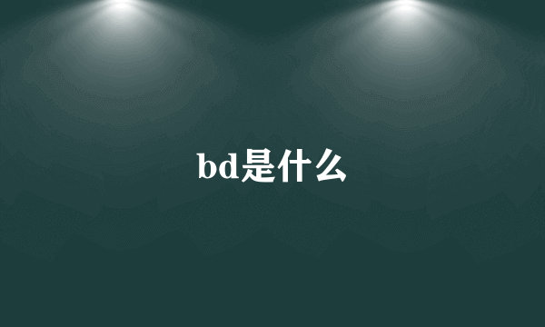 bd是什么