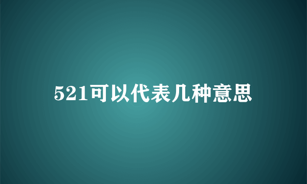 521可以代表几种意思