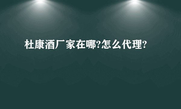 杜康酒厂家在哪?怎么代理?