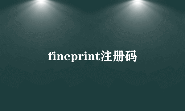 fineprint注册码