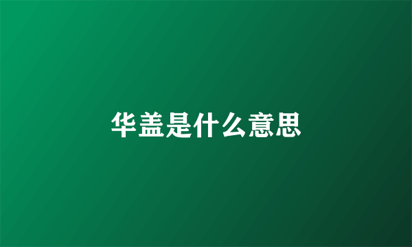 华盖是什么意思