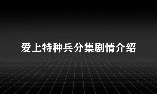 爱上特种兵分集剧情介绍