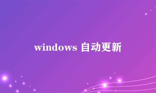 windows 自动更新