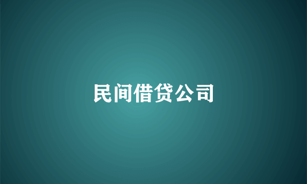 民间借贷公司