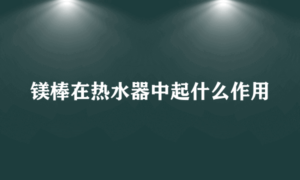 镁棒在热水器中起什么作用