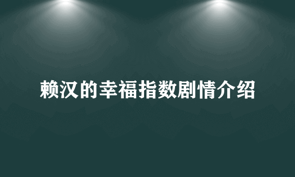 赖汉的幸福指数剧情介绍