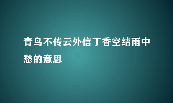 青鸟不传云外信丁香空结雨中愁的意思