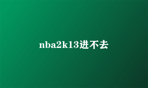 nba2k13进不去