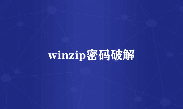 winzip密码破解