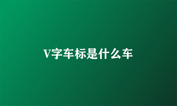 V字车标是什么车