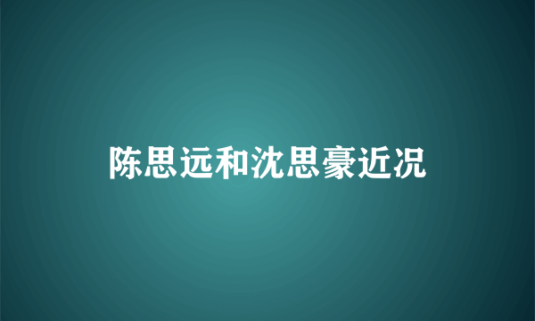 陈思远和沈思豪近况