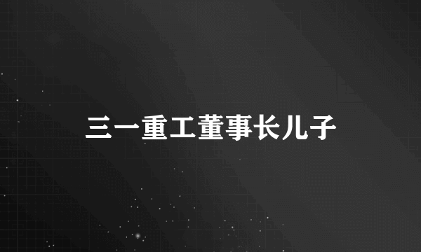 三一重工董事长儿子