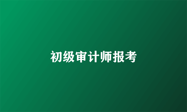 初级审计师报考