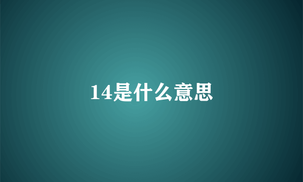 14是什么意思