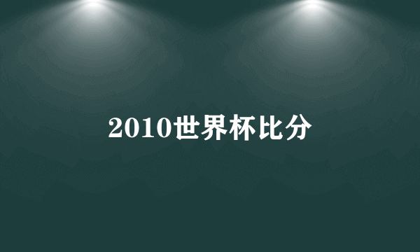 2010世界杯比分