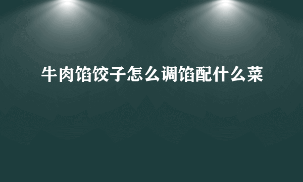 牛肉馅饺子怎么调馅配什么菜