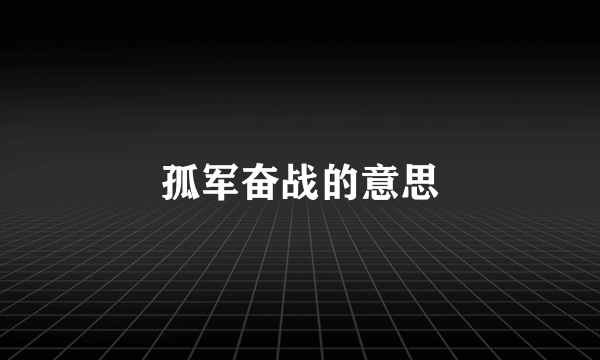 孤军奋战的意思