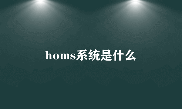 homs系统是什么