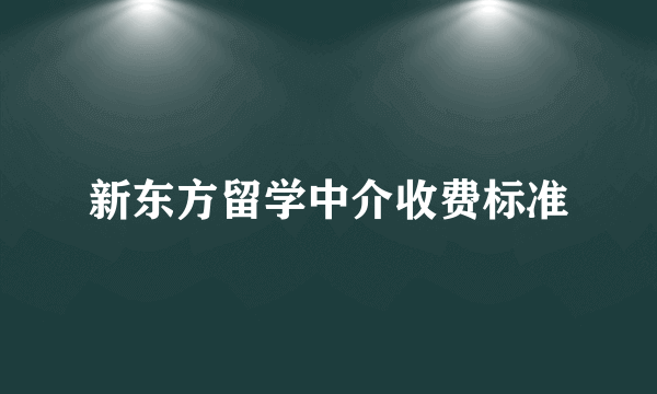 新东方留学中介收费标准