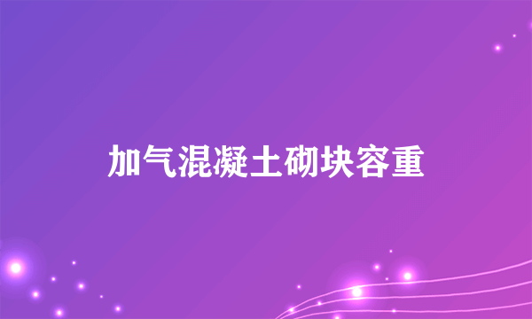 加气混凝土砌块容重