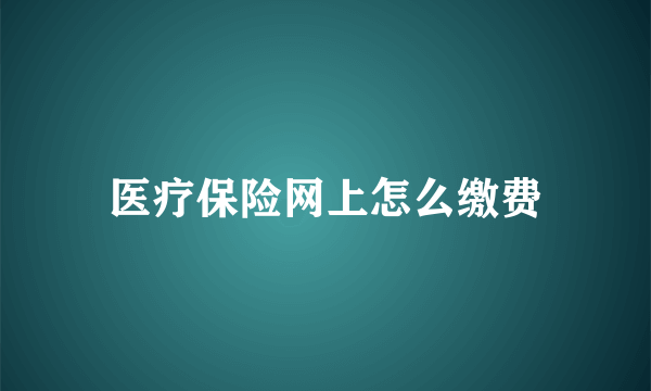 医疗保险网上怎么缴费