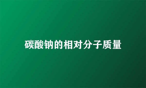 碳酸钠的相对分子质量