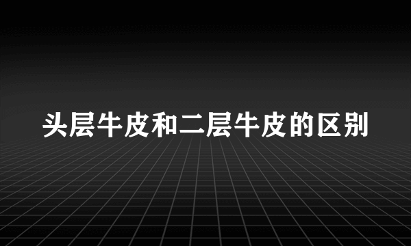 头层牛皮和二层牛皮的区别