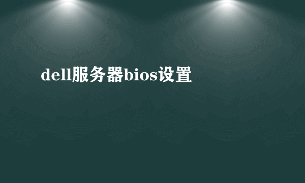 dell服务器bios设置