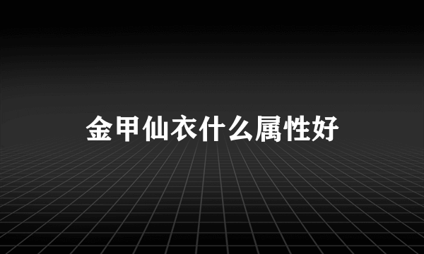 金甲仙衣什么属性好