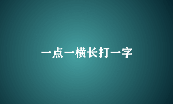 一点一横长打一字