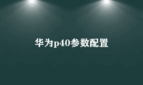 华为p40参数配置