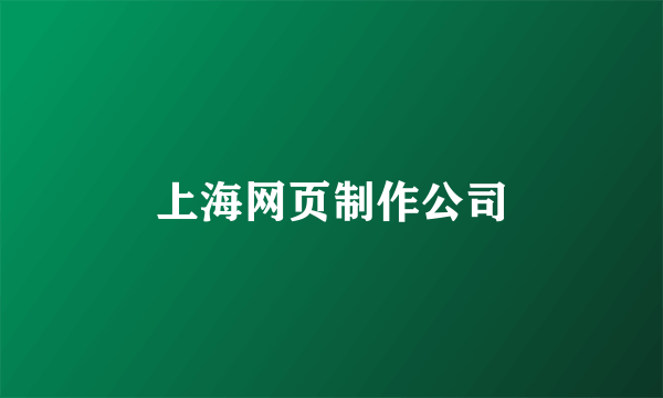 上海网页制作公司