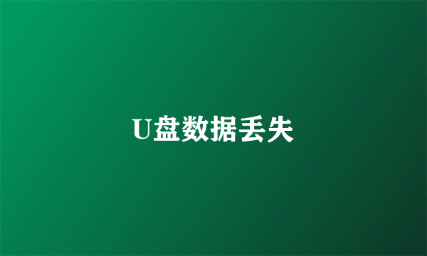 U盘数据丢失