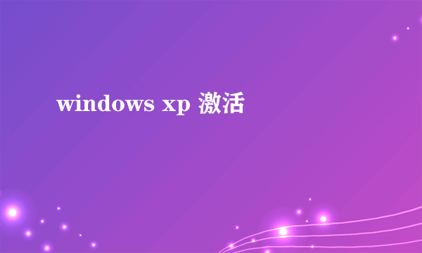 windows xp 激活