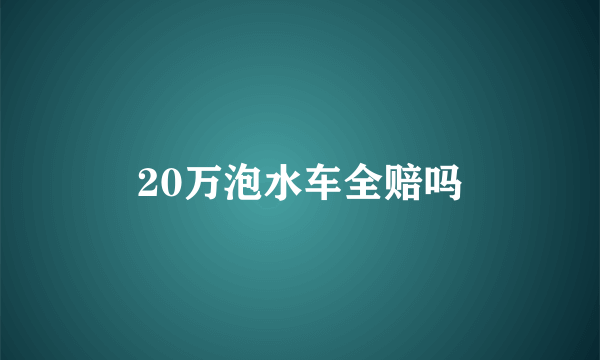 20万泡水车全赔吗