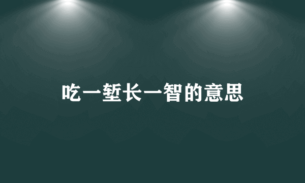 吃一堑长一智的意思