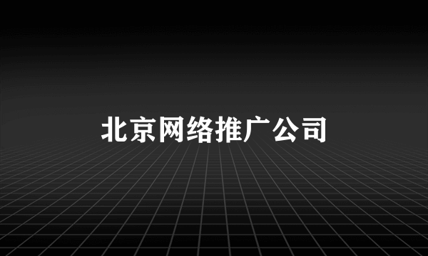 北京网络推广公司