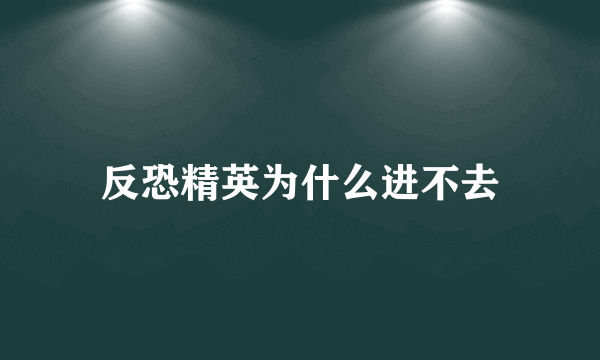 反恐精英为什么进不去