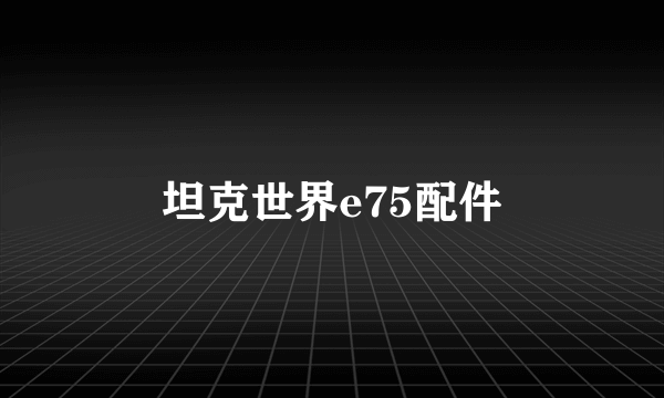 坦克世界e75配件