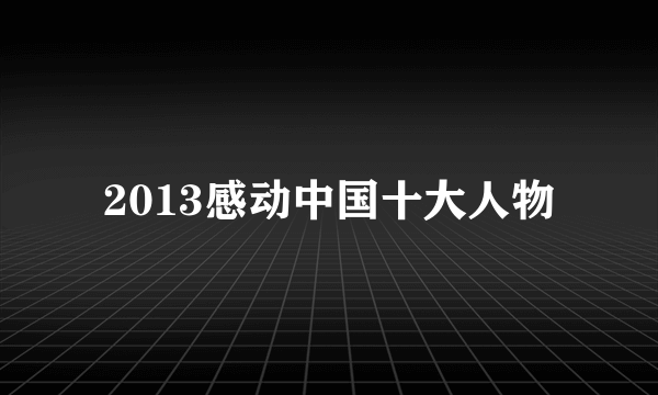 2013感动中国十大人物