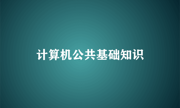 计算机公共基础知识