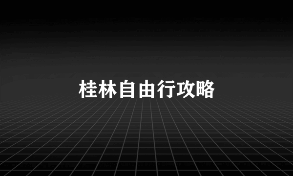 桂林自由行攻略