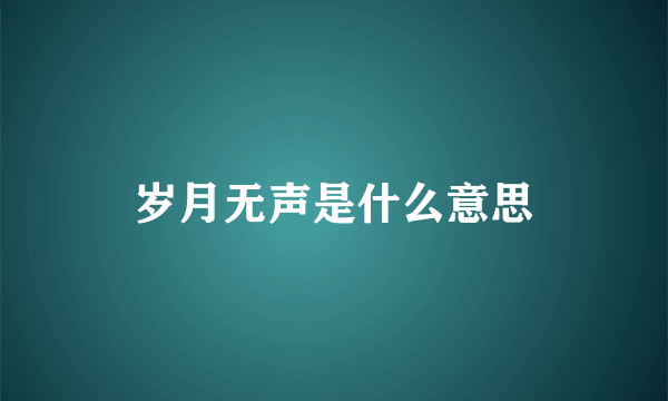 岁月无声是什么意思