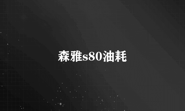 森雅s80油耗