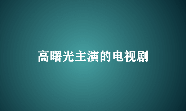 高曙光主演的电视剧