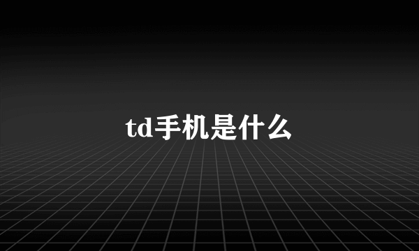 td手机是什么