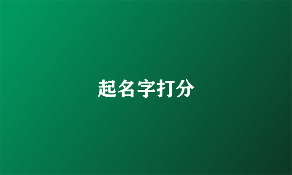 起名字打分