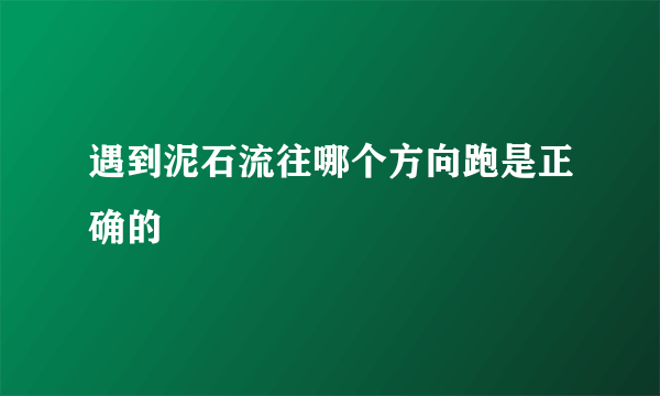 遇到泥石流往哪个方向跑是正确的