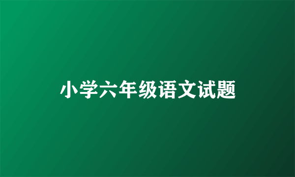 小学六年级语文试题