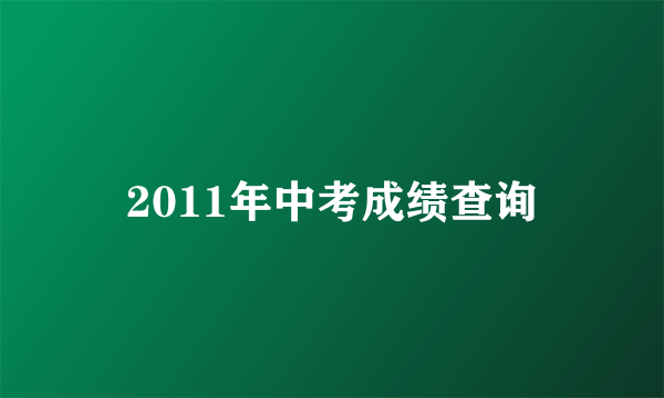 2011年中考成绩查询